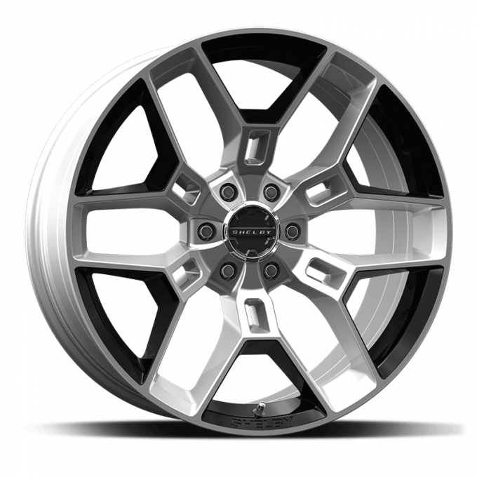 CARROLL SHELBY WHEELS Shelby CS45 22x9.5 Chrome Powder w/Black Inserts CS45-395512-CP