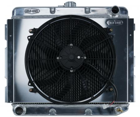 Cold Case Radiators 68-73 B,E Body BB Aluminum Performance Radiator And Fan Kit 16 Inch x 22 Inch MT MOP753K