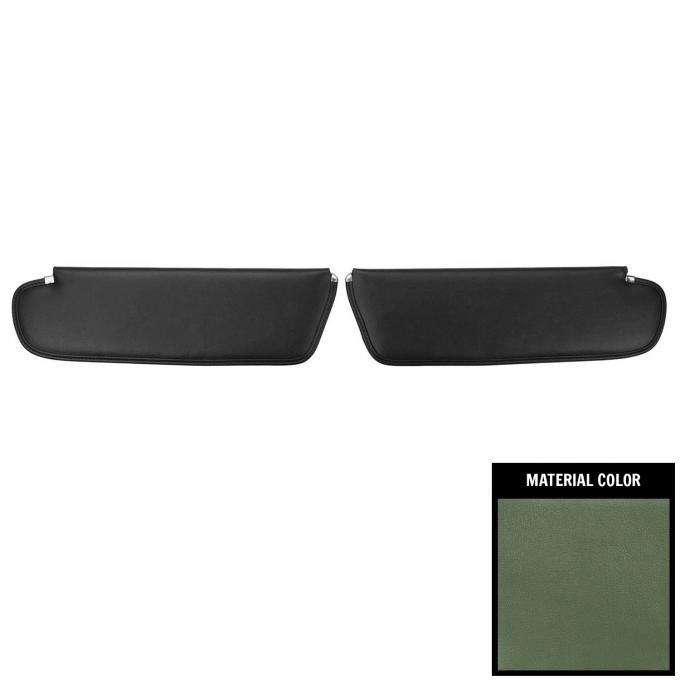 PUI Interiors 1972-1972 Dodge Challenger Coach Dark Metallic Green Sun Visors SVKC2104C