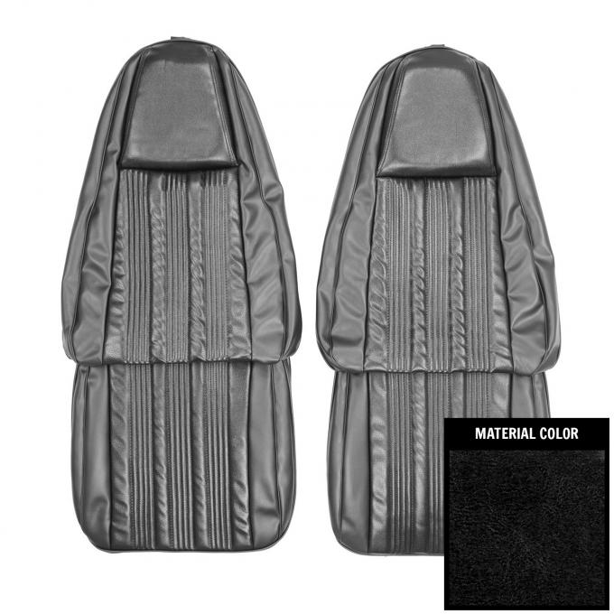 PUI Interiors 1970 Dodge Dart/Swinger/340 Black Front Bucket Seat Covers 70KSD10U