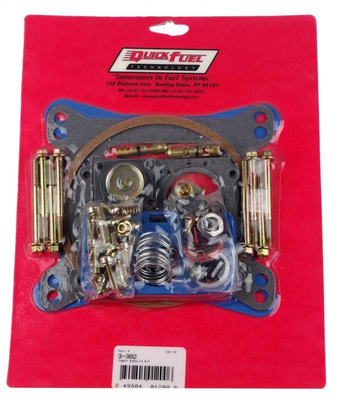 Quick Fuel Technology Super Non-Stick Rebuild Kit; 4150 D.P. (390-850 CFM) 3-302QFT