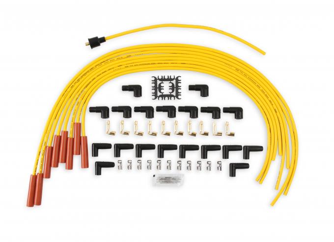 Accel Spark Plug Wire Set, 8mm, Yellow with Orange Straight Boots 4040