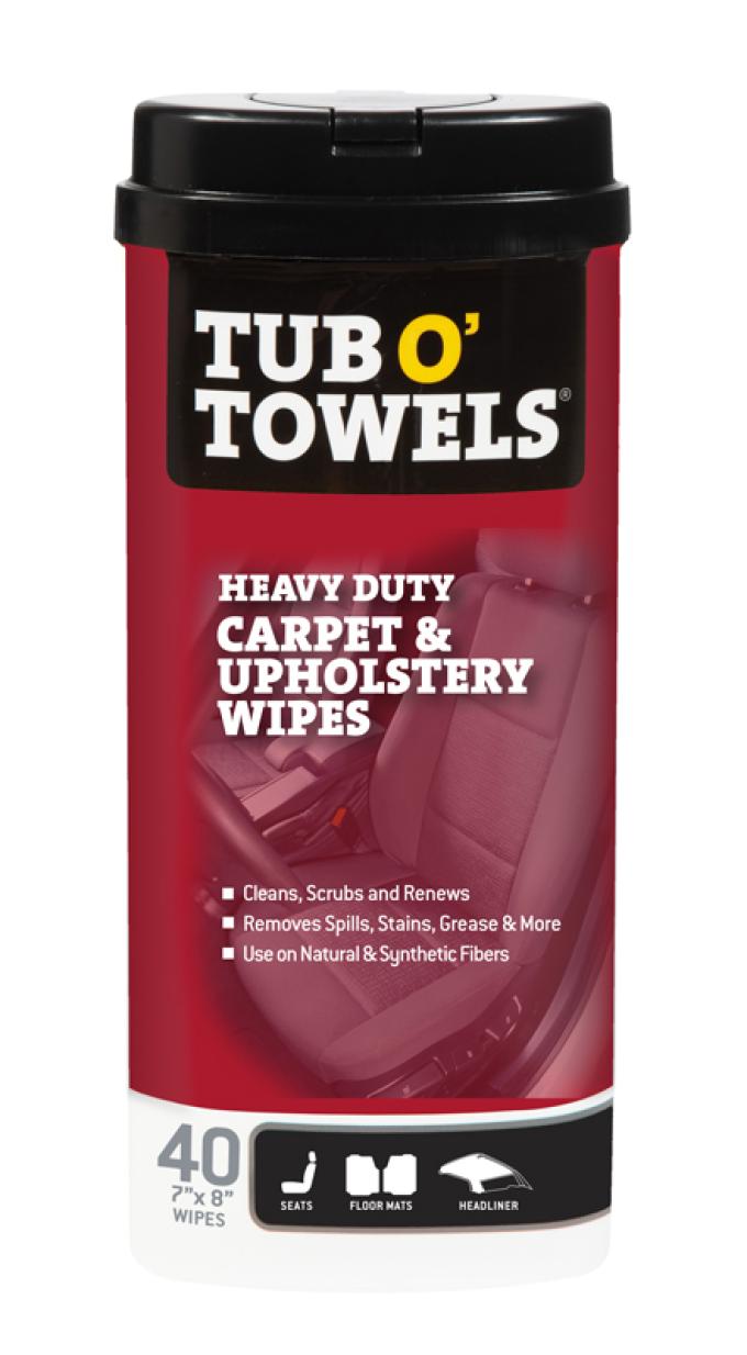 Tub O' Towels Automotive Carpet & Upholstery Wipes, 40-Count