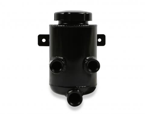 Holley Power Steering Remote Reservoir, Black Aluminum with Bracket 198-212