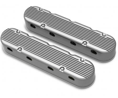 Holley 2-Piece Finned Valve Cover, Gen III/IV LS, Natural 241-180