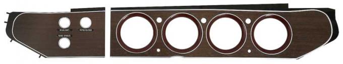 OER 1970-71 Mopar E-Body Woodgrain Rallye Gauge Bezel Set , 3-Switch , Hardtop ME1483