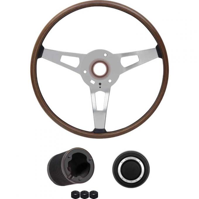 OER 1970 Challenger Wood Grain Rim Blow Steering Wheel Kit *ME1862