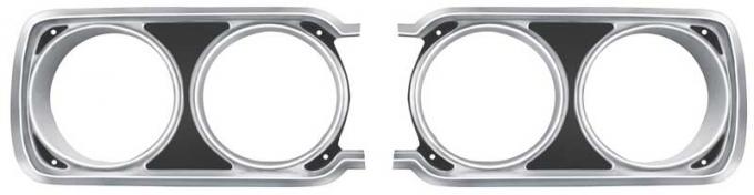 OER 1968 Plymouth Sport Satellite, GTX Headlamp Bezel Set *MB9923