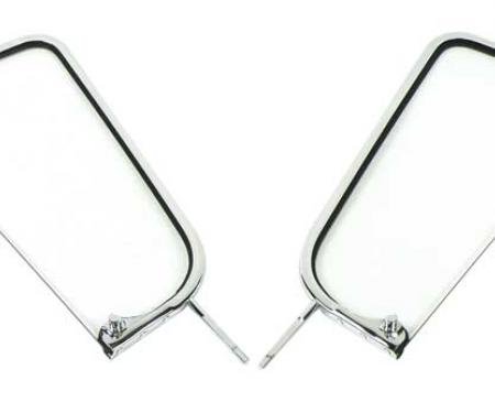 OER 1955-59 Pickup Chrome Vent Frames with Clear Glass T70487C