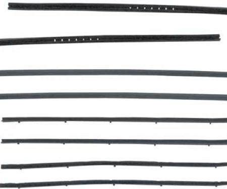 OER 1967-72 GM Truck 8 Piece Glass Run & Window Felt/Anti Rattle Set, With Stainless Bead Felts CR1062