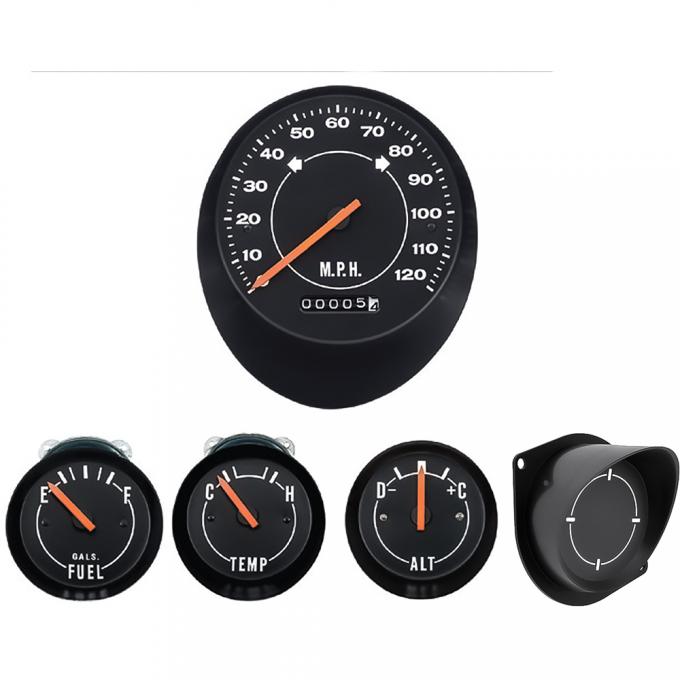 OER 1970-74 Cuda, 1971-74 Challenger, Standard Dash Gauges, With Clock Delete Plate *RM4123