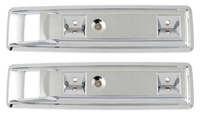 OER 1966-70 Mopar B-Body 13" Chrome Front Arm Rest Bases MB2004