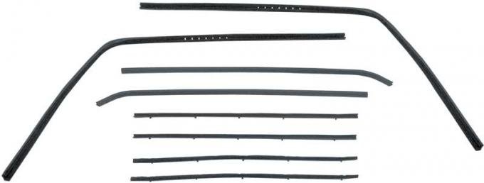 OER 1967-72 GM Truck 8 Piece Glass Run & Window Felt/Anti Rattle Set, With Stainless Bead Felts CR1062