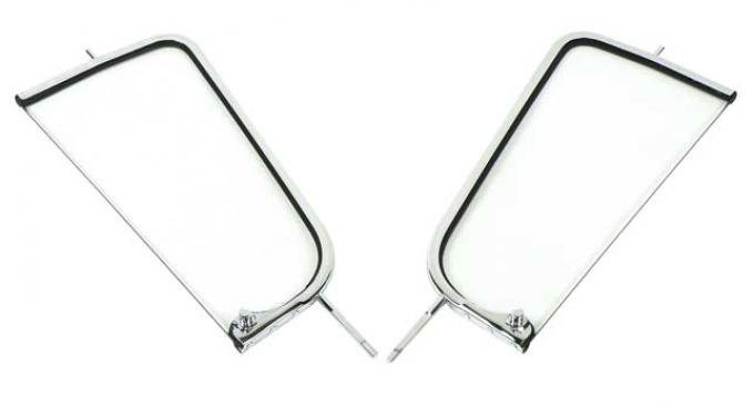 OER 1955-59 Pickup Chrome Vent Frames with Clear Glass T70487C