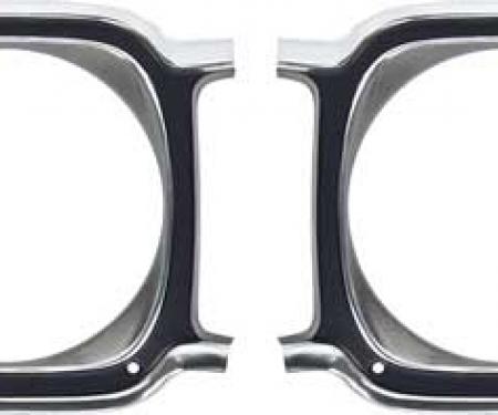 OER 1969 Plymouth Road Runner Headlamp Bezels Pair *881131