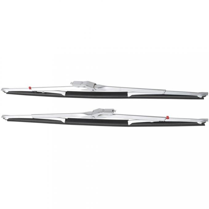 OER Anco Style Long Frame Wiper Blade Set, With Button Refill Release, 1/4" Bayonet, Stainless, 15" 2889962