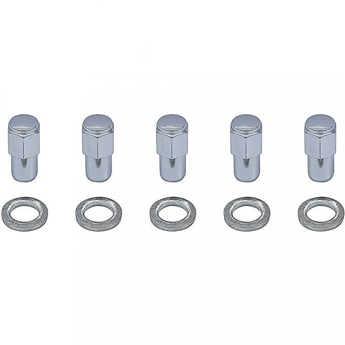 OER 1960-72 Dodge, Plymouth A Body, Cragar S/S Wheel Lug Nut Set, 7/16", RH Thread, 5 Piece Set MA1808