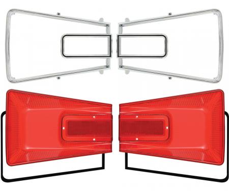 OER 1966 Coronet Tail Lamp Kit, Lenses, Bezels, and Gaskets, LH and RH Sides *MB7003