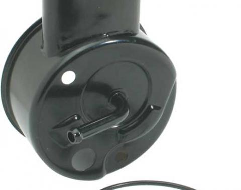 OER Power Steering Reservoir, 6 Cylinder/Small Block, Short Water Pump, Black Powder Coated PR6372B